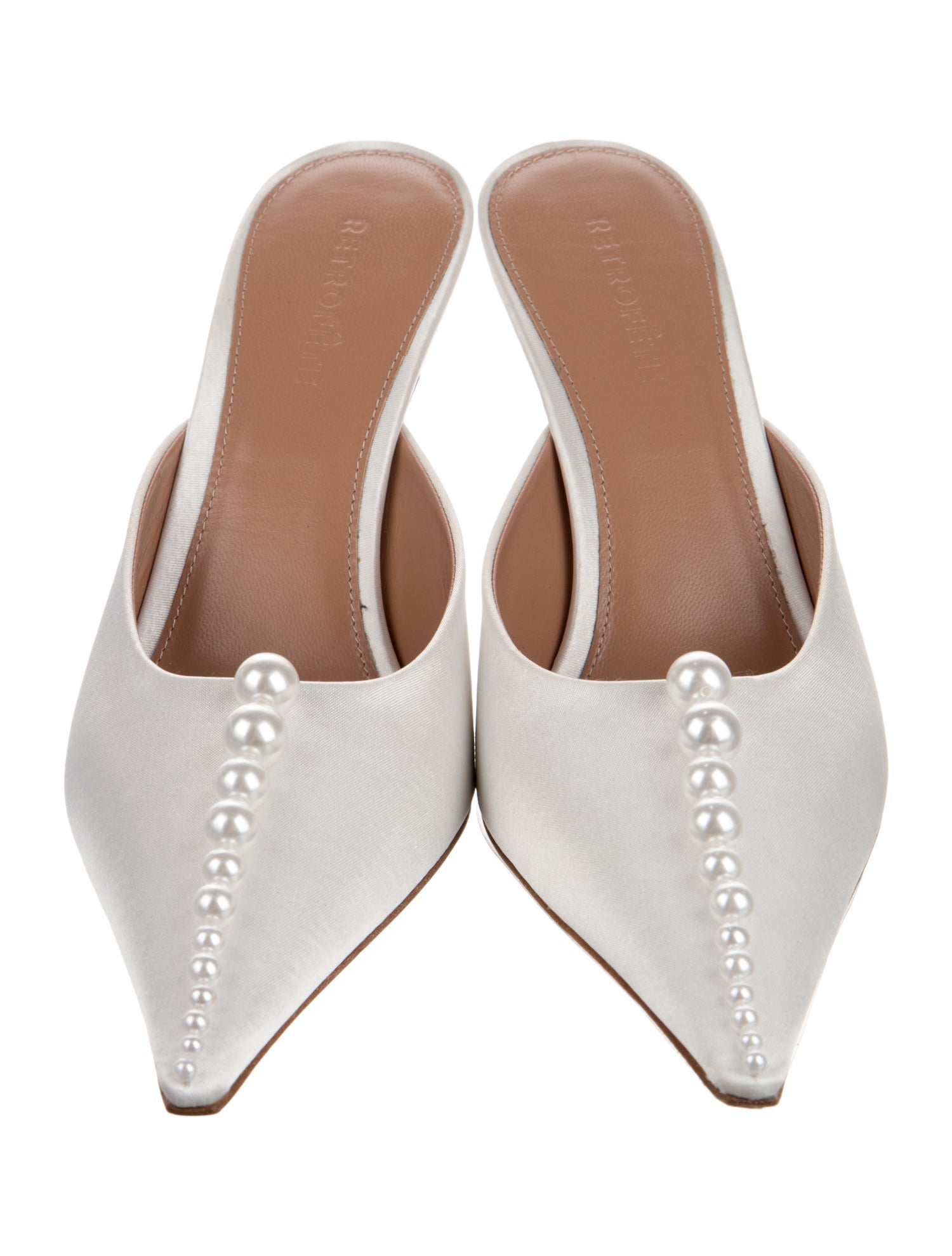 Retrofête Satin Cutout Accent Mules